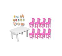 Table de Salle à Manger pour Maison de poupée 1:12 - Ensemble Exquis pour Enfants, conçu pour élargir Leurs Connaissances + Table d’Enfant avec Bords arrondis + idéal pour Anni