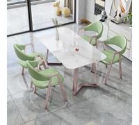 Table de salle à manger rectangulaire avec 4 chaises rembourrées pour meubles modernes de cuisine et de salle à manger