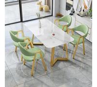 Table de salle à manger rectangulaire avec 4 chaises rembourrées pour meubles modernes de cuisine et de salle à manger