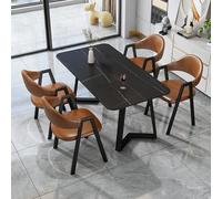 Table de salle à manger rectangulaire avec 4 chaises rembourrées pour meubles modernes de cuisine et de salle à manger