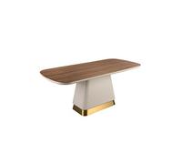 Table de salle à manger rectangulaire en noyer et bois beige 1166, 200 x 95 x 76 cm -