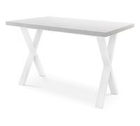 Table De Salle à Manger Rectangulaire Extensible - Grande Table De Style Moderne Avec Pieds Métalliques Blanc - 120 à 220 Cm - Compacte - Blanc