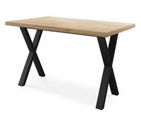 Table De Salle à Manger Rectangulaire Extensible - Grande Table De Style Moderne Avec Pieds Métalliques Noirs - 140 à 240 Cm - Compacte - Chêne Craft