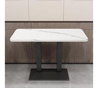 Table de salle à manger rectangulaire pour 2 tables de cuisine traditionnelles avec dessus en bois et cadre en métal robuste, parfaite pour le salon et la salle à manger (blanc 119,4 x 59,4 x 74,9 cm