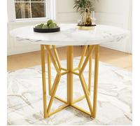 Table de salle à manger ronde (80 x 80 x 76 cm), table ronde légère et luxueuse pour 4-6 personnes, adaptée à la sa