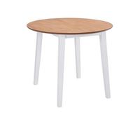 vidaXL Table de salle à manger ronde à abattant MDF Blanche