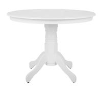 Table de Salle à Manger Ronde avec Plateau Blanc en Bois d'Ingénierie et Pied Central en Bois Massif de Style Traditionnel