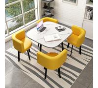 Table de salle à manger ronde compacte pour petits espaces - 80 x 75 cm - Table de bar de cuisine avec chaises pour thé et café, idéal pour les salles à manger confortables