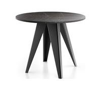 Table De Salle à Manger Ronde De Style Industriel - Moderne - Extensible De 100 Cm à 140 Cm - Pieds Métalliques Noirs - Compact Pour Petite Cuisine