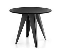 Table De Salle à Manger Ronde De Style Industriel - Moderne - Extensible De 100 Cm à 140 Cm - Pieds Métalliques Noirs - Compact Pour Petite Cuisine