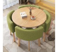 Table de salle à manger ronde élégante avec 4 chaises confortables, design peu encombrant, idéal pour la cuisine, les salles de conférence et les salles à manger - Parfait pour les repas de famille et