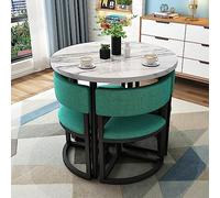 Table de salle à manger ronde élégante de 80 cm avec 4 chaises - Parfait pour le bureau à domicile, les réunions de famille ou les réceptions professionnelles - Meuble de salle à manger élégant pour