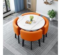 Table de salle à manger ronde élégante et moderne avec 4 chaises à dossier confortable - Mobilier peu encombrant pour la maison, le bureau, le café, l'hôtel, le salon parfait pour la salle à manger et