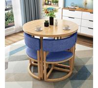 Table de salle à manger ronde élégante pour 4 personnes - Solution de petit espace avec chaises pour salle à manger, bureau, salon - Parfait pour un usage domestique et professionnel (design compact)