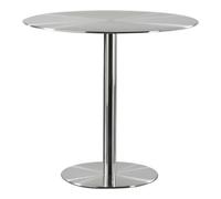 Table de salle à manger ronde en acier inoxydable, table de bar à cocktail industrielle pour petit espace, pour cuisine, café, pub, restaurant, terrasse extérieure, facile à nettoyer(70x70x105cm)