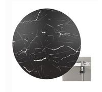 Table de salle à manger ronde en bois, 100 cm, remplacement de table à faire soi-même, finition bois blanc avec grain noir, parfaite pour la maison et le bureau, design élégant et polyvalent