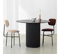 Table de salle à manger ronde en bois de pin massif - Table guéridon de cuisine simple noire pour salle à manger et restaurant - 90 x 90 x 74,9 cm (L x l x H)