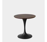 Table de salle à manger ronde en bois tulipe avec base en métal robuste - Finition pêche naturelle, 90 x 74 x 3 cm - Meuble de salle à manger moderne et élégant pour la maison ou le restaurant