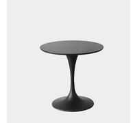 Table de salle à manger ronde en forme de tulipe avec base en métal pour cuisine, plateau naturel