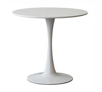 Table de salle à manger ronde en forme de tulipe noire et blanche du milieu du siècle, base en métal, couleur blanche, taille 60 cm