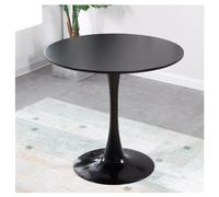 Table de salle à manger ronde en tulipe - Petite table de bistrot avec plateau en MDF et base en acier - Table de cuisine pour 2 personnes - Taille compacte : 70 x 70 x 73 cm Couleur : noir