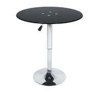 Table de salle à manger ronde en verre à hauteur réglable - Design moderne trempé pour économiser de l'espace, parfaite pour les petits espaces et les cafés