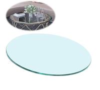 Table de salle à manger ronde en verre trempé transparent avec plateau en verre transparent de 35 cm à 100 cm, design moderne pour salle à manger, table élégante en verre trempé, parfaite pour la