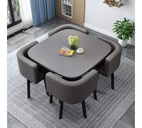 Table de salle à manger ronde et carrée moderne avec 4 chaises durables - Table de conférence élégante et meuble de réception, table de cuisine en bois, 24,80 cm de hauteur
