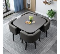 Table de salle à manger ronde et carrée polyvalente avec chaises, parfaite pour la cuisine et le salon, hauteur de 26,90 cm, gain de place, design moderne pour une expérience culinaire élégante
