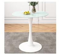 Table de salle à manger ronde moderne blanche avec dessus noir motif tulipe pour petits espaces Table guéridon élégante pour cuisine, salle à manger ou bureau