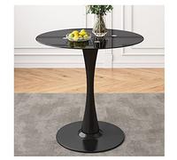Table de salle à manger ronde moderne blanche noire simple loisirs table de salle à manger design tulipe pour petit espace 69,5 cm noir
