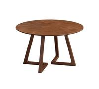 Table de salle à manger ronde moderne en bois massif du milieu du siècle avec piédestal rustique - Design peu encombrant pour les petites surfaces, pour 2 à 4 places, idéal pour la cuisine et la salle