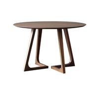 Table de salle à manger ronde moderne en bois massif Marron noisette 90,2 x 90,2 x 74,9 cm (L x l x H) Meuble élégant pour salle à manger et salon Design robuste à deux colonnes 1 pièce