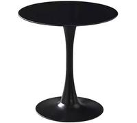 Table de salle à manger ronde moderne en forme de tulipe 70 cm Blanc et noir Design milieu du siècle Idéal pour la cuisine, le salon, le thé au lait, table de loisirs élégante