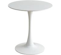 Table de salle à manger ronde moderne en forme de tulipe style milieu du siècle blanc et noir, 80 cm, table de loisirs pour cuisine, salon, magasin de thé au lait