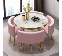 Table de salle à manger ronde moderne et chaises de 80 cm de diamètre avec 1 table et 4 chaises Idéal pour la famille ou le bureau