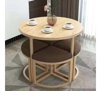 Table de salle à manger ronde moderne et élégante avec 4 chaises en bois durable pour salon et salle à manger, cuisine, table ronde pour 4 personnes (70 cm)