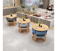 Table de salle à manger ronde moderne marron pour 4 personnes - Table de conférence élégante avec chaises Table basse et table de petit déjeuner pour cuisine, bureau, salon, appartement
