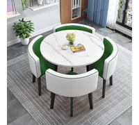 Table de salle à manger ronde moderne pour 4 personnes avec chaises, petite table de conférence de cuisine, mobilier de salle à manger circulaire élégant A16 80 x 80 x 75 cm