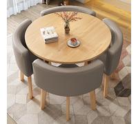Table de salle à manger ronde moderne pour 4 personnes - Petit déjeuner bar avec chaises - Idéal pour bureau, salle de conférence et cuisine - Solution de meubles peu encombrants de 55,9 cm