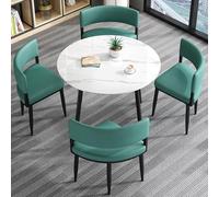 Table de salle à manger ronde moderne pour appartement familial avec dossier, table simple pour bureau, salle de réception, club, café, balcon, salon.
