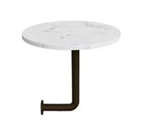 Table de salle à manger ronde murale - Table de bar polyvalente pour café, cuisine, bureau et petit atelier - Bureau mural peu encombrant (diamètre du motif rondin)
