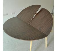 Table de salle à manger ronde pliable - 130 cm à 200 cm de diamètre - Plateau en bois peu encombrant pour restauration, banquet, fête - Grand plateau extensible sans pieds