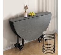 Table de salle à manger ronde pliable avec roulettes et tabourets, table de cuisine multifonction mobile pour petits espaces, ensemble de salle à manger compact pour appartements, meubles peu