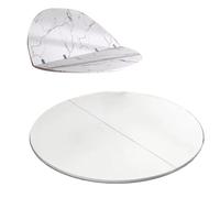 Table de salle à manger ronde pliable de 76,2 cm, 91,4 cm, 101,6 cm, grande extension temporaire de table à texture marbrée - Design à deux plis (blanc, 90 cm)