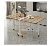 Table de salle à manger ronde pliable en bois avec roulettes, polyvalente, extensible, peu encombrante, idéale pour le bureau et la cuisine, 3 options de forme, meuble à mobilité facile