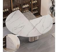 Table de salle à manger ronde pliante de 130 à 200 cm de diamètre - Gain de place - Plateau en bois pour restauration et banquet - Grande extension de table pliable pour fêtes - Design sans pieds