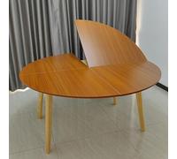 Table de salle à manger ronde pliante de 130 cm à 200 cm - Plateau en bois peu encombrant - Grande table de banquet et de restauration - Sans pieds - Extension de table pliable pour fêtes