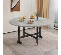Table de salle à manger ronde pliante - Table extensible en bois pour petits espaces salon et cuisine Gris 140 x 23,2 x 75 cm - Solution polyvalente et peu encombrante