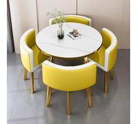 Table de salle à manger ronde pour 4 personnes avec chaises, table et chaises en marbre, table quatre chaises, bureau de réception et chaises en marbre, table et 4 chaises, convient pour le salon